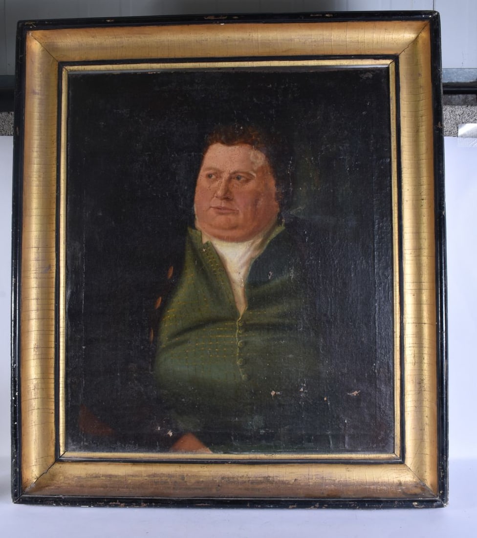 A 19TH CENTURY OIL ON CANVAS - PORTRAIT OF A GENTLEMAN in gilt and ebonised frame. 75 cm x 63 cm.: A 19TH CENTURY OIL ON CANVAS - PORTRAIT OF A GENTLEMAN in gilt and ebonised frame. 75 cm x 63 cm.