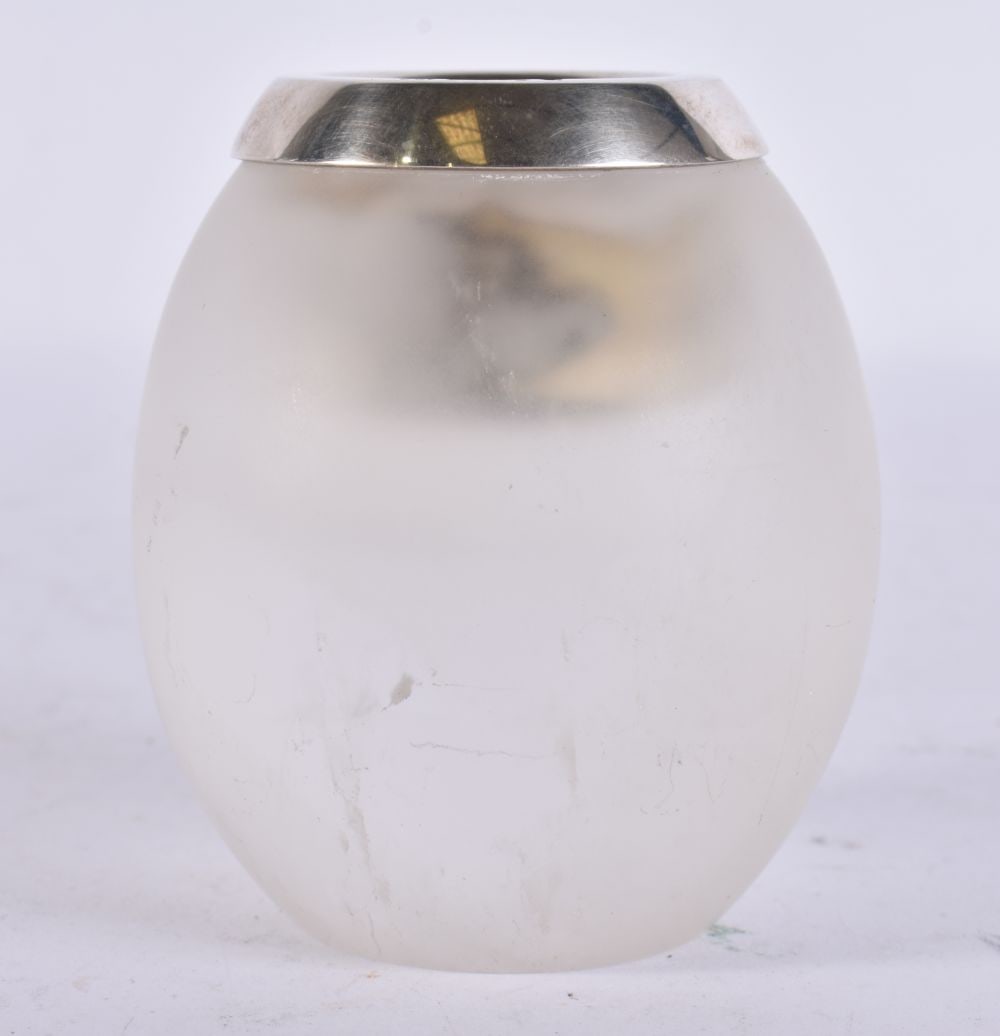 A SILVER MOUNTED MATCH STRIKER. 8 cm x 6 cm. (1 of 5)
