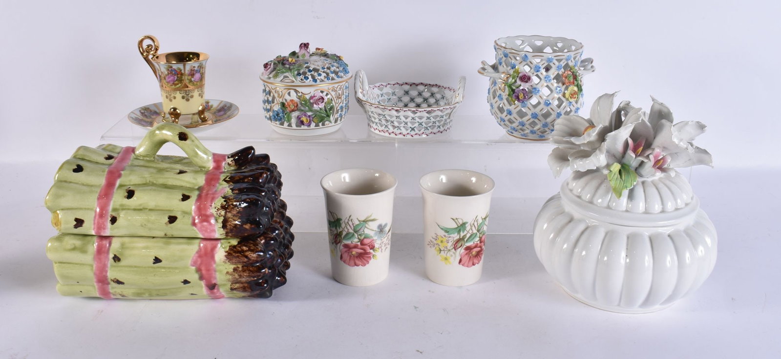 TWO CRATES OF DRESDEN AND OTHER PORCELAIN. (qty) (1 of 7)