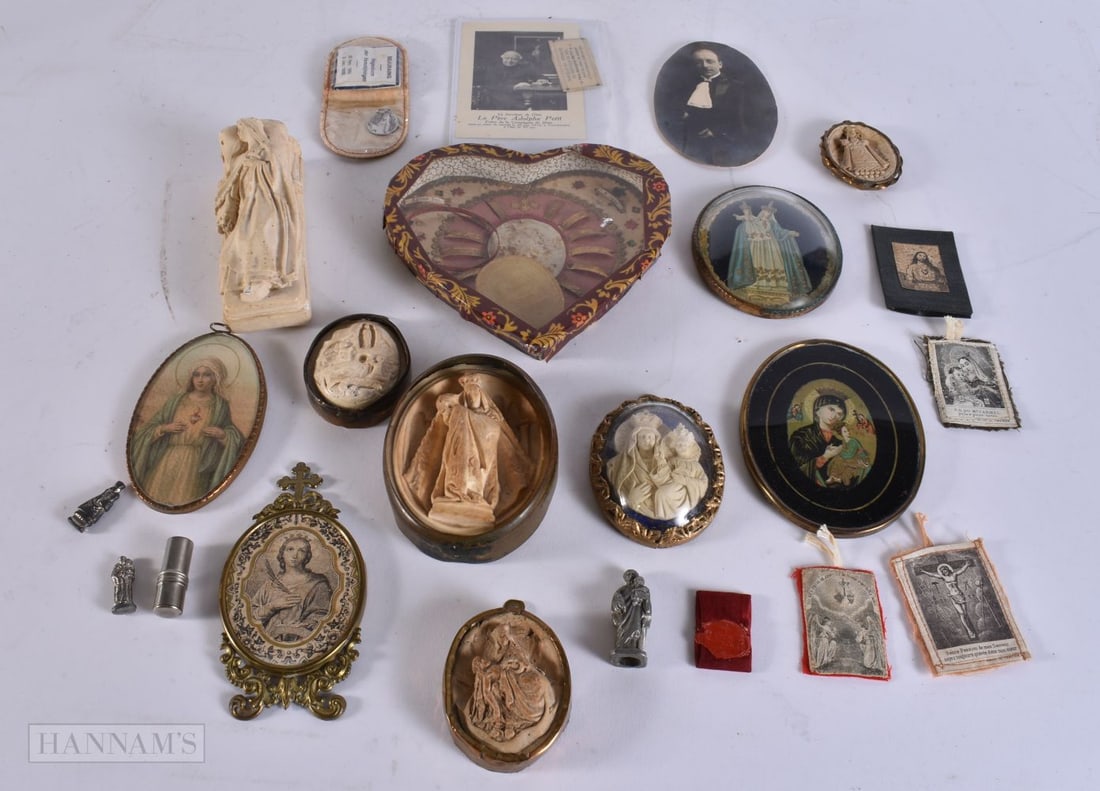 ASSORTED ANTIQUE RELIQUARIES. (qty) (1 of 6)