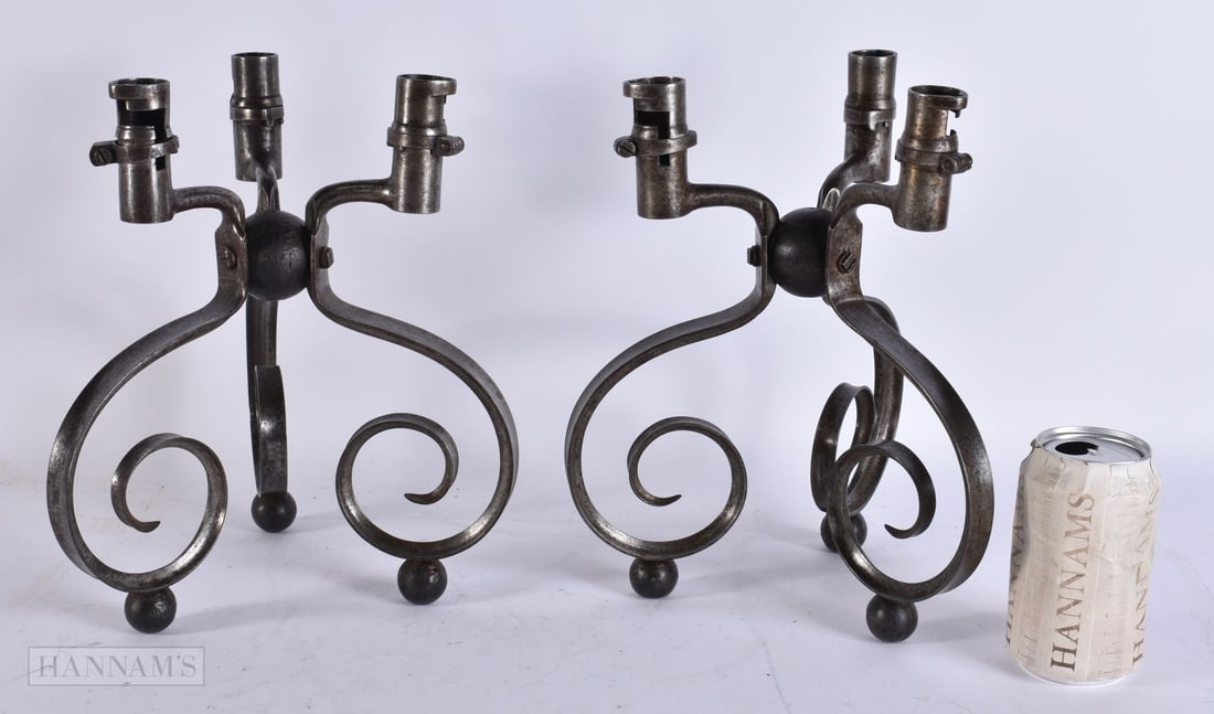 A RARE PAIR OF ANTIQUE MILITARY INTEREST BAYONET CANDLESTICKS. 28 cm x 18 cm. (1 of 5)