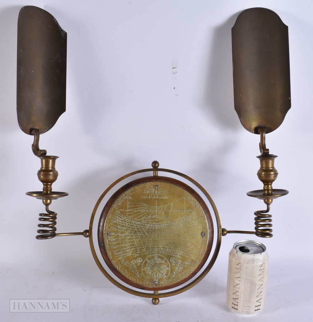 AN UNUSUAL MARITIME INTEREST SHIPS DOUBLE CANDLE HOLDER OAK PANEL. 42 cm x 48 cm. (1 of 3)