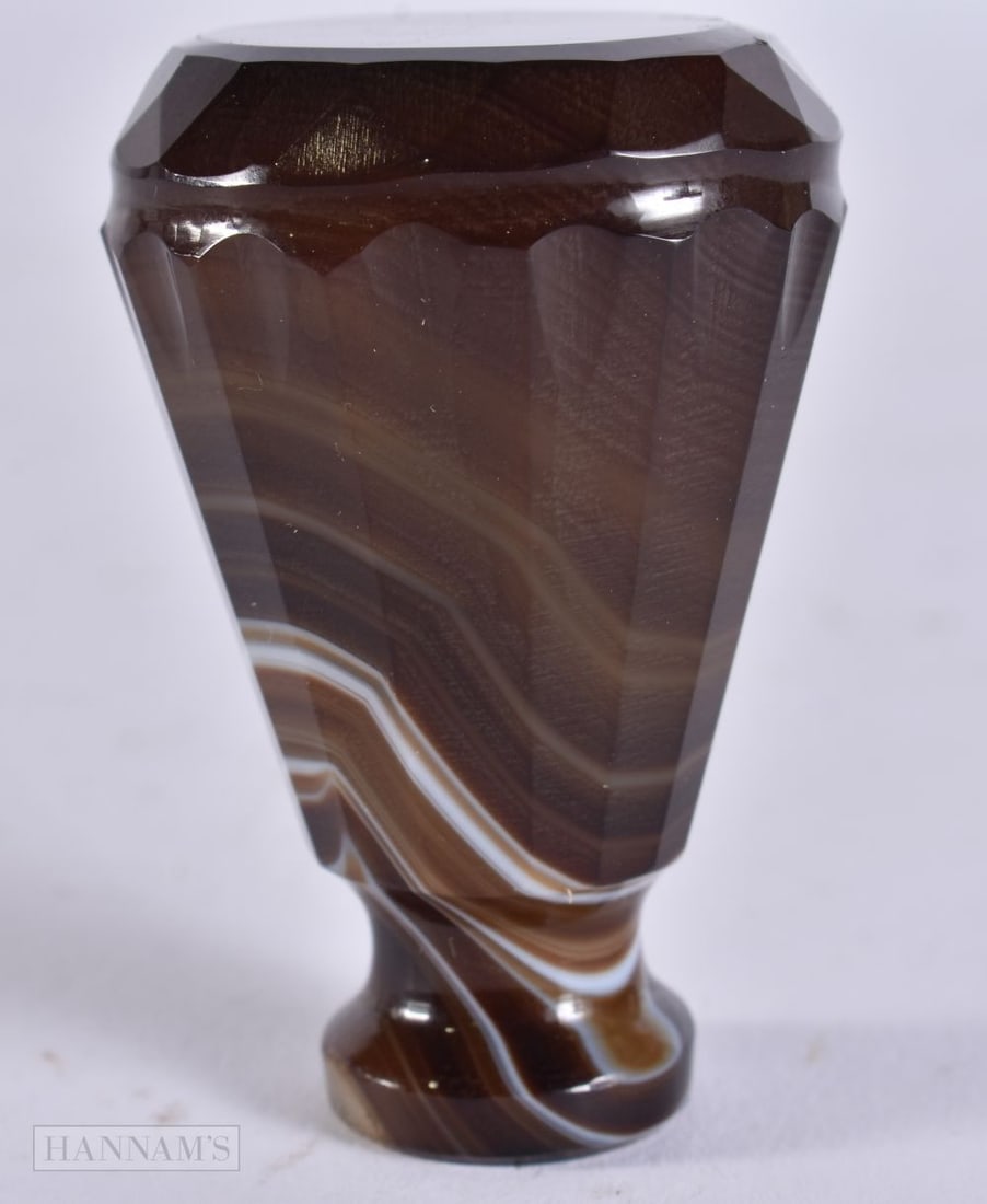 A VICTORIAN BANDED AGATE SEAL. 5.5 cm high. (1 of 5)