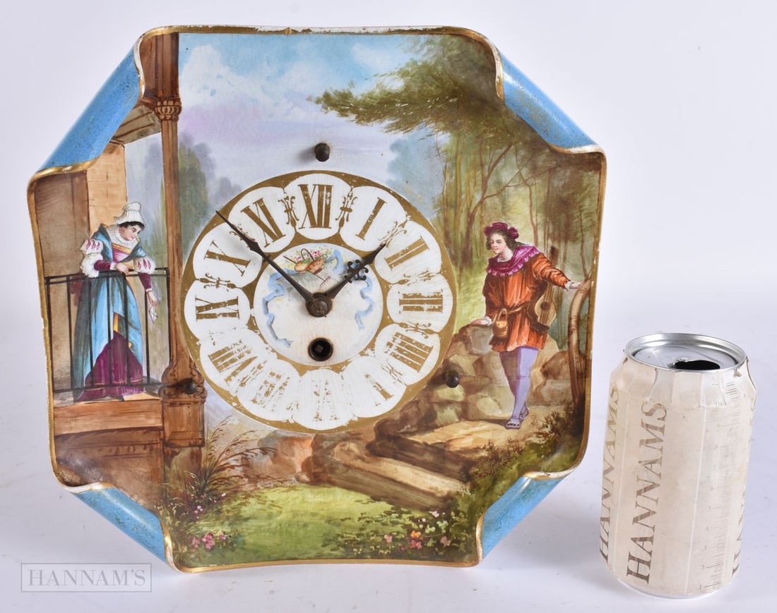 AN UNUSUAL VICTORIAN POTTERY CLOCK. 27 cm x 23 cm.: AN UNUSUAL VICTORIAN POTTERY CLOCK. 27 cm x 23 cm.