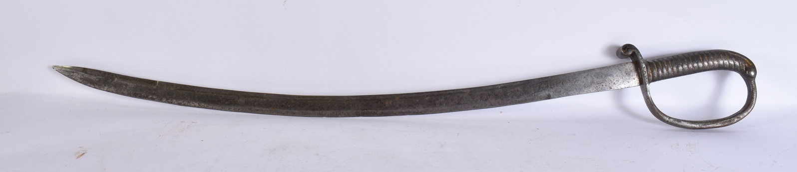 A 19TH CENTURY MIDDLE EASTERN SWORD the blade faintly inscribed with calligraphy. 90 cm long. We are (1 of 7)