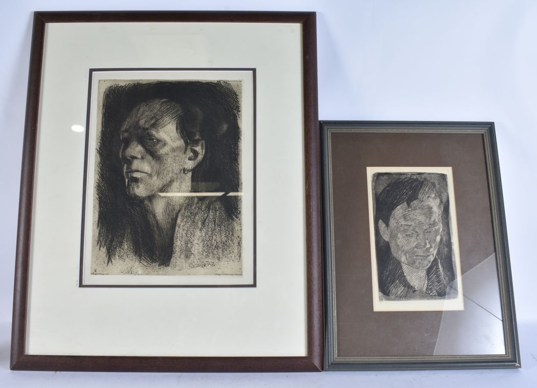 Kathe Kollwitz (1867-1945) German, 2 x Portrait Etchings. Largest 58 cm x 48 cm, largest etching 35 (1 of 4)