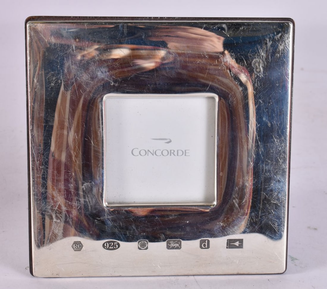 A MODERN SILVER CONCORDE AUTOMOTIVE FRAME. 183 grams overall. 12 cm square. (1 of 4)
