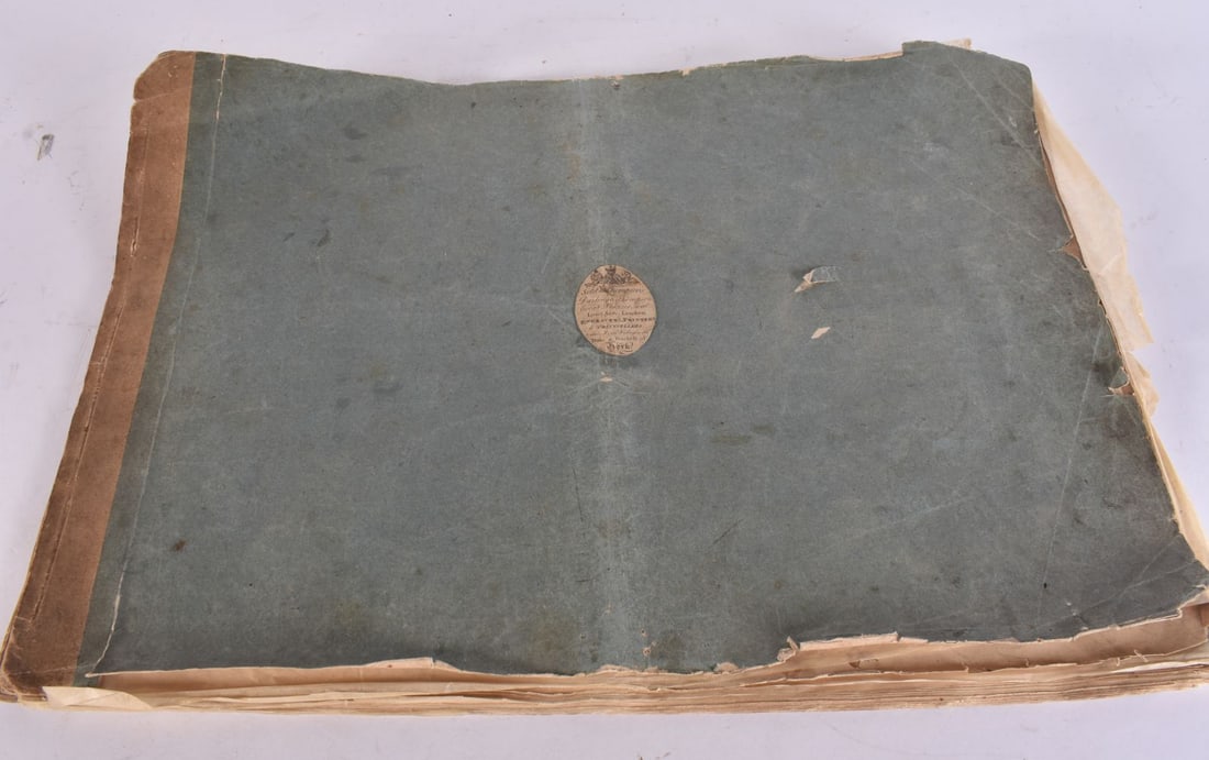 AN ANTIQUE FOLIO OF ENGRAVINGS. 52 cm x 36 cm. (1 of 5)