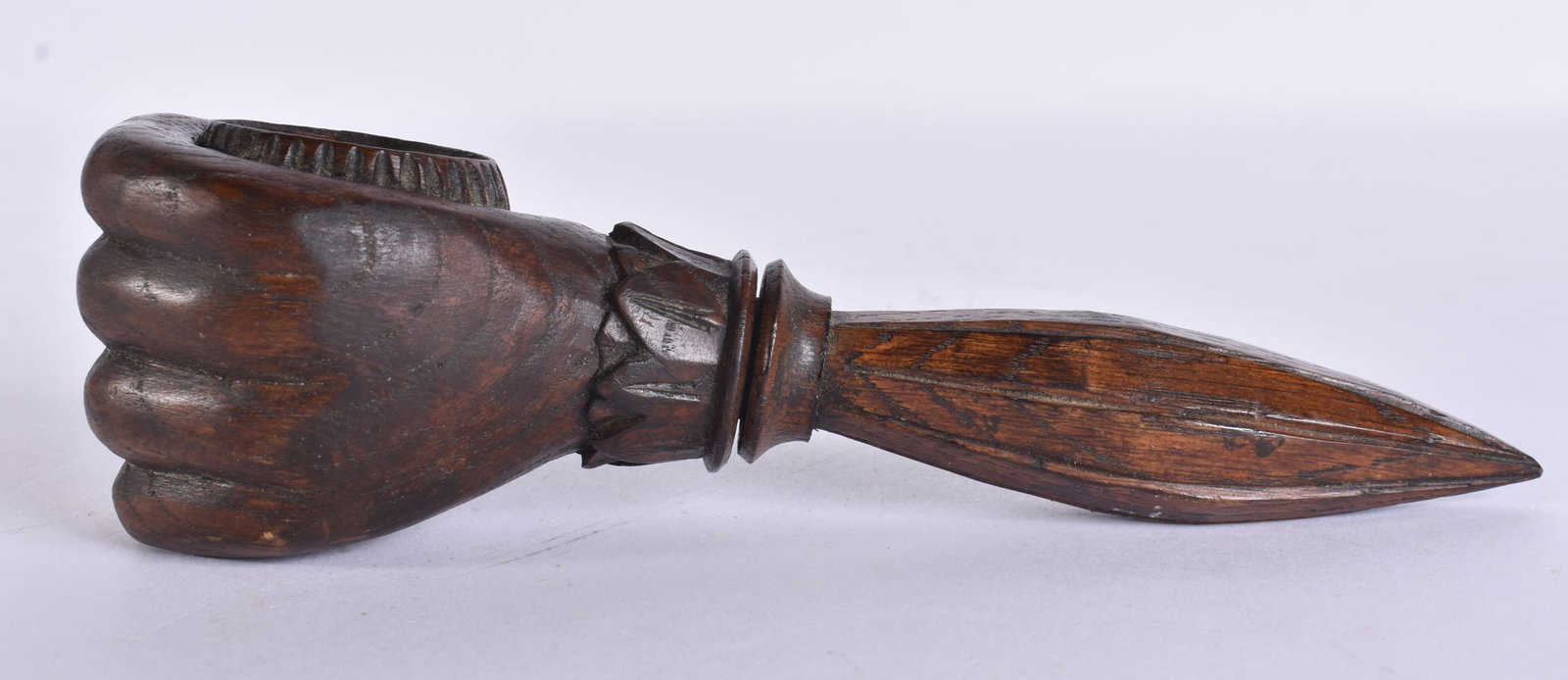 AN ANTIQUE BAVARIAN BLACK FOREST FIST NUT CRACKER. 15 cm long. (1 of 5)