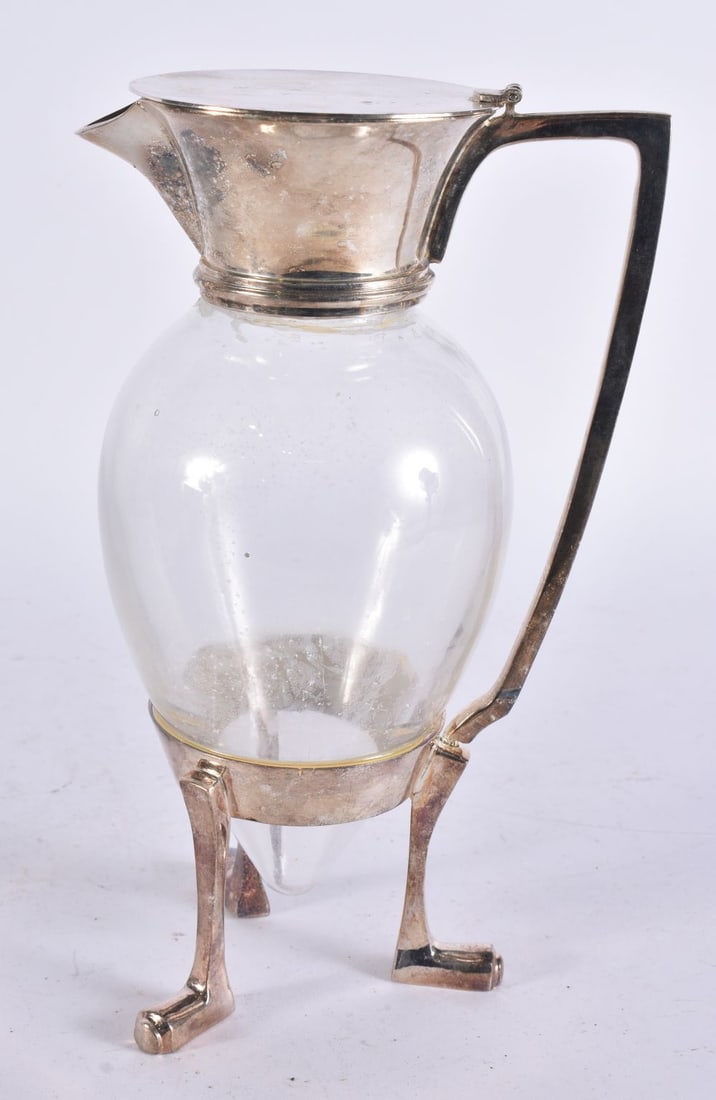 A DRESSER STYLE SILVER PLATED DECANTER. 26.5 cm high. (1 of 5)