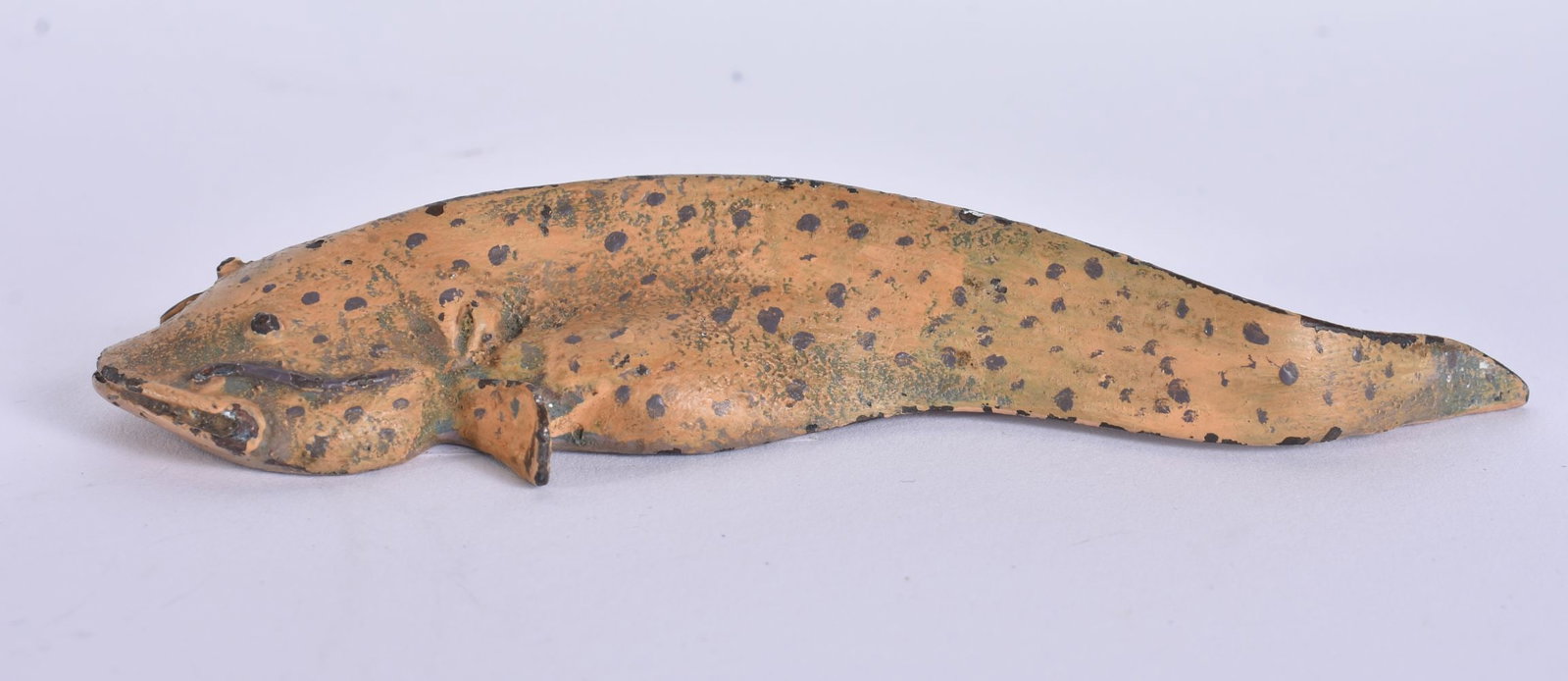 A CONTINENTAL COLD PAINTED BRONZE CATFISH. 10.5 cm wide. (1 of 4)