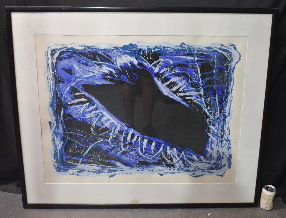 Bill West (20th Century) Pilot whale, screen print. 112 cm x 94 cm, image 90 cm x 70 cm. (1 of 6)