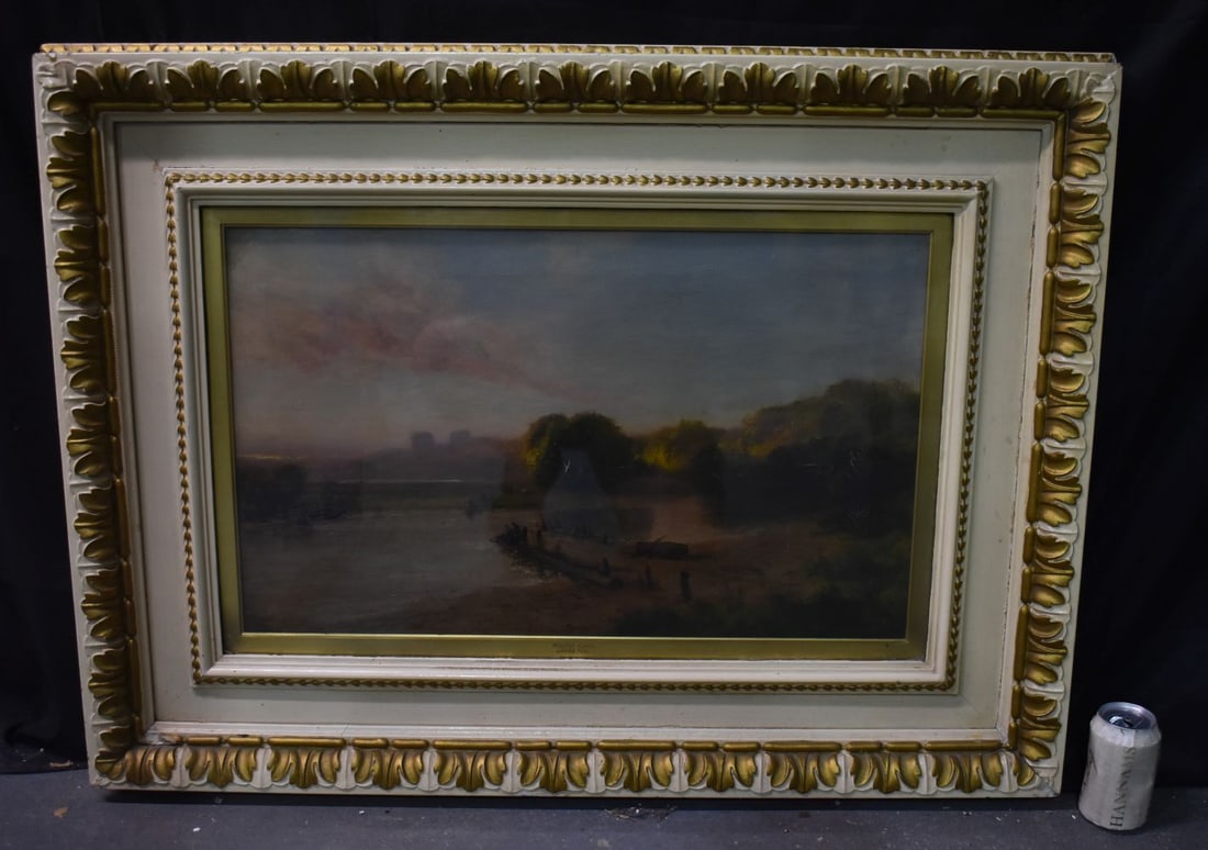 James Peel (1811-1907) Oil on canvas, river landscape. 97 cm x 68 cm, image 66 cm x 46 cm, (1 of 7)