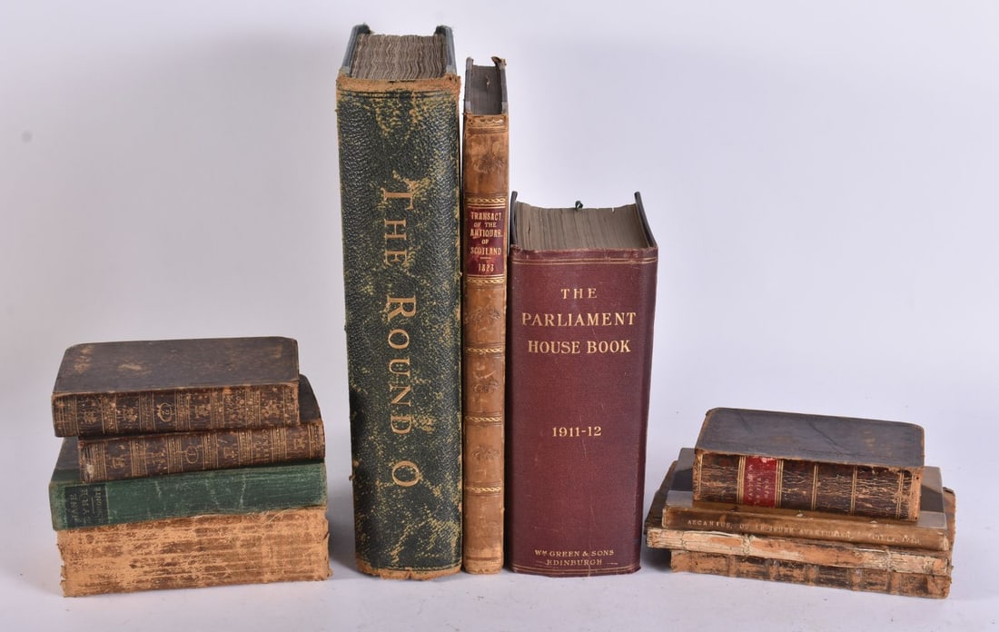 ASSORTED ANTIQUE LEATHER BOOKS etc. (qty) (1 of 6)
