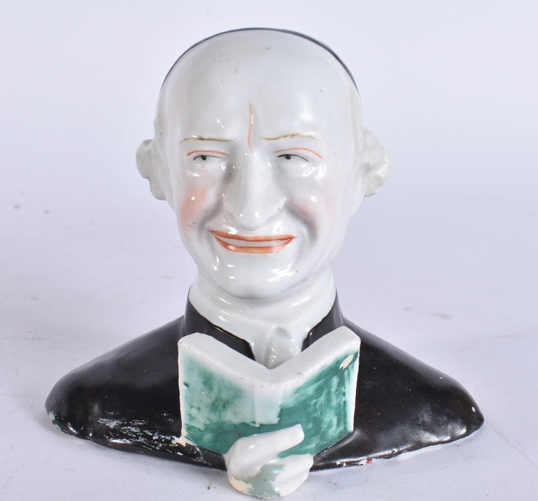 AN ART DECO PORCELAIN VICAR MONK MATCH STRIKER. 12 cm x 9 cm.: AN ART DECO PORCELAIN VICAR MONK MATCH STRIKER. 12 cm x 9 cm.