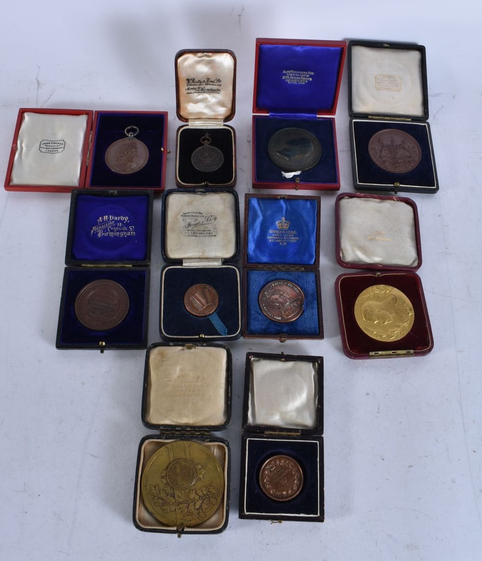 Boxed Antique Dated Medals / Medallions Inc 1911 Coronation Exhibition. (qty) (1 of 5)