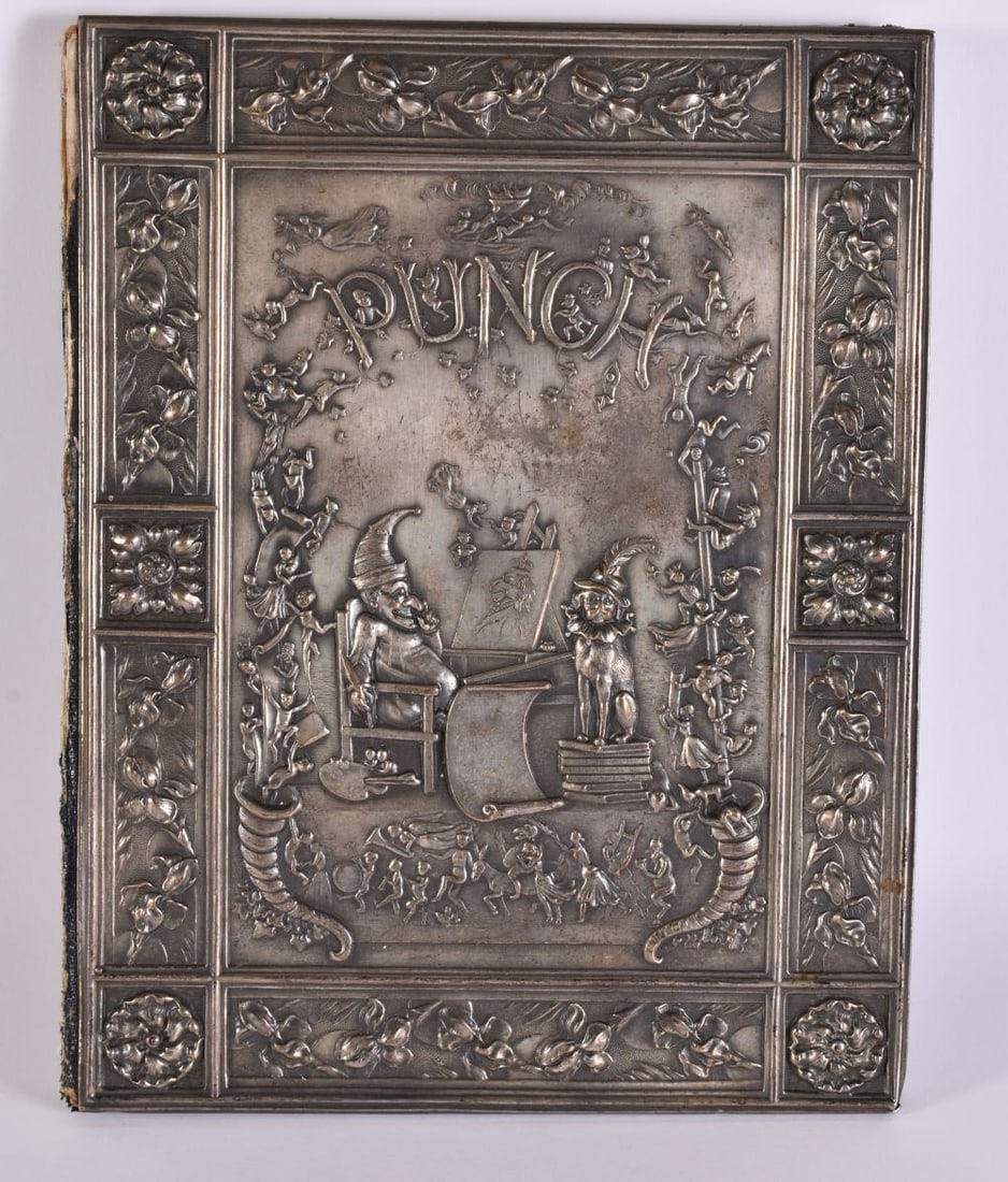 A VICTORIAN PUNCH BOOK COVER. 28 cm x 22 cm. (1 of 3)