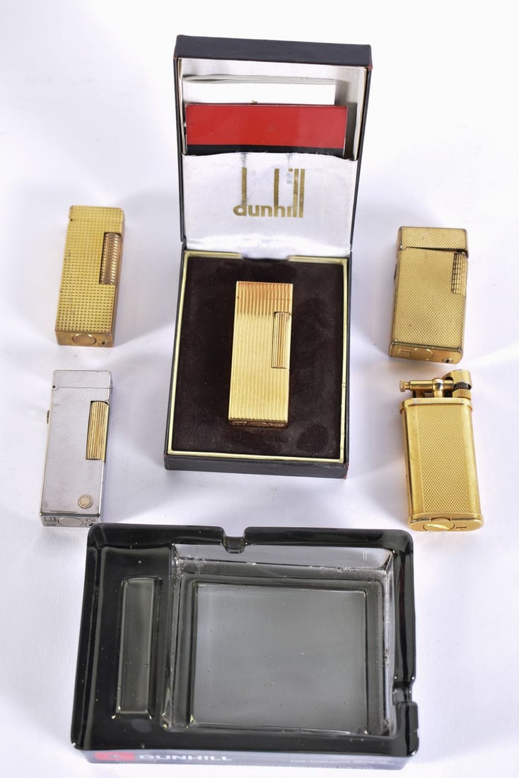 DUNHILL LIGHTERS together with an ashtray. (qty) (1 of 2)