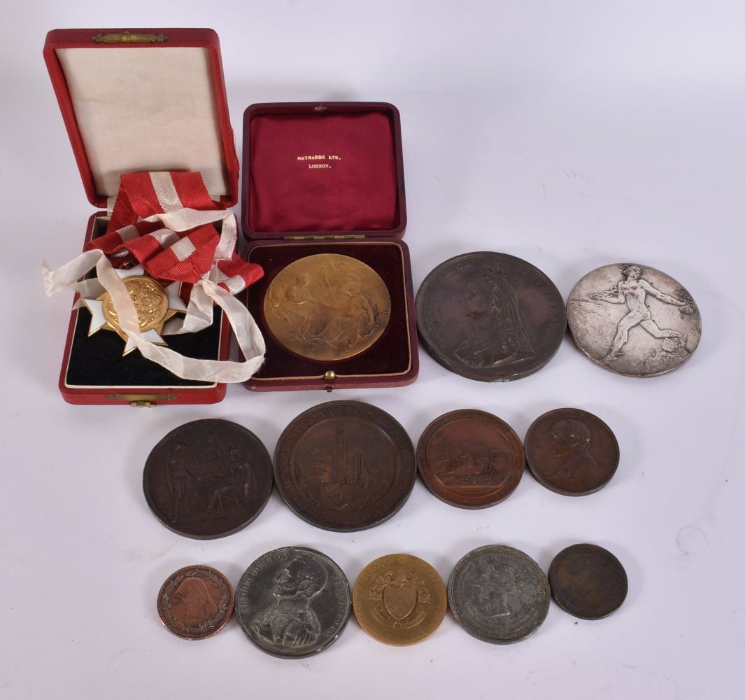 ASSORTED BRONZE MEDALLIONS. (qty) (1 of 2)