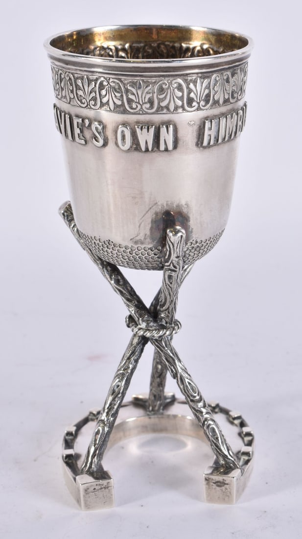 AN ANTIQUE NOVELTY THIMBLE MEASURE. 14.25 cm high. (1 of 3)