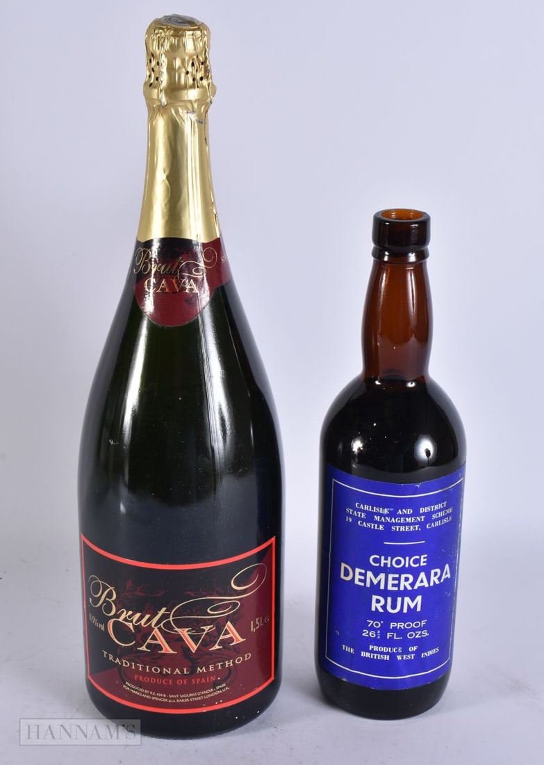 A BOTTLE OF CAVA and rum. (2) (1 of 2)