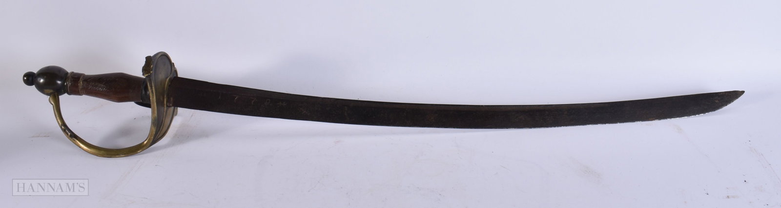 A GEORGE III SWORD with blade dated 1770. 80 cm long. We are UNABLE to offer in-House shipping on th (1 of 5)