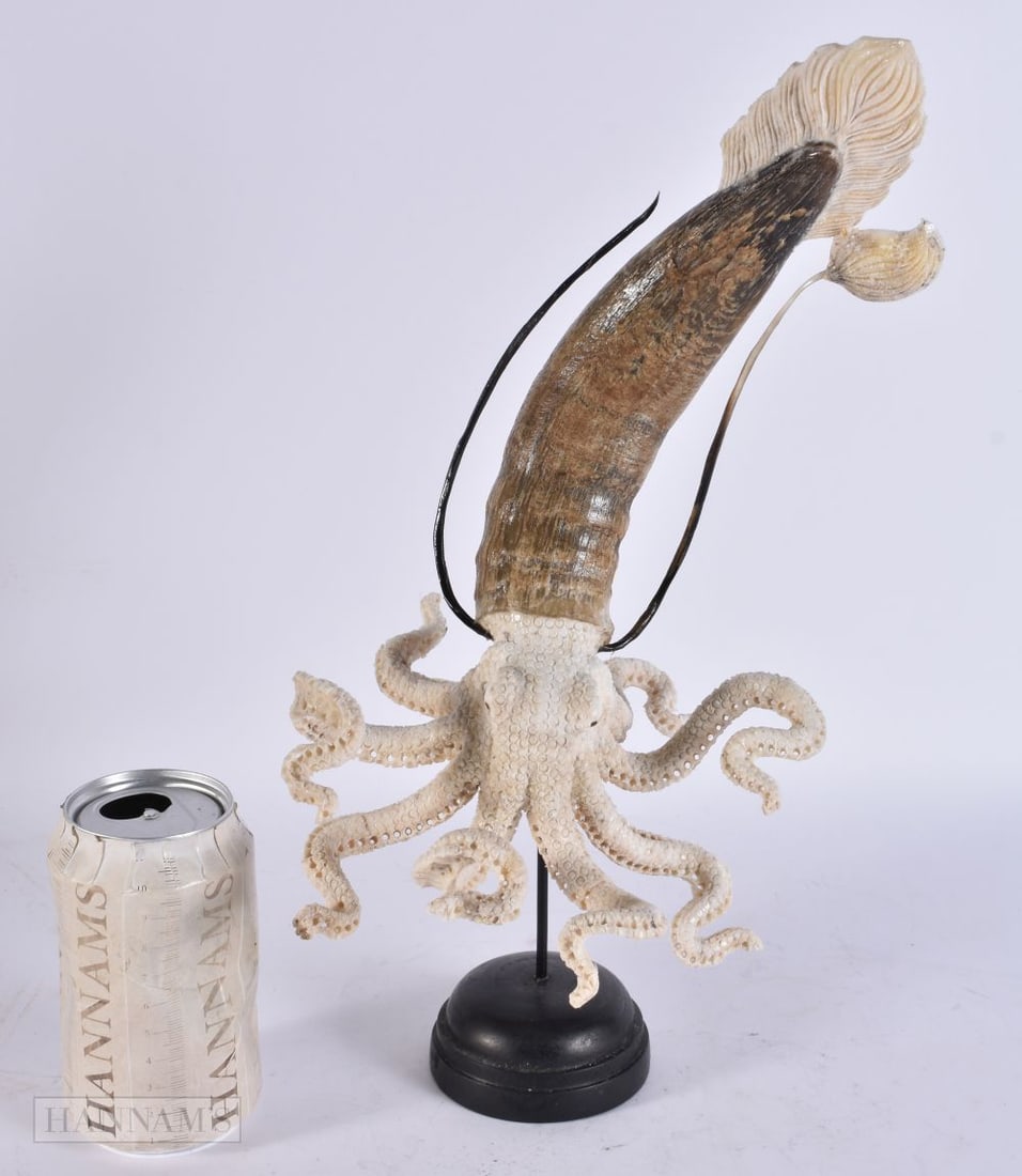 A LARGE STAG ANTLER HORN OCTOPUS. 36.5 cm high. (1 of 3)