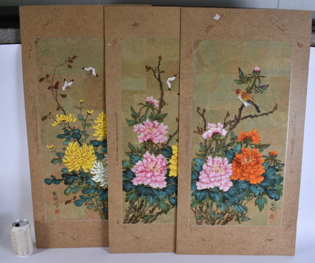 Chinese School (20th Century) 3 x Paintings. 82 cm x 40 cm. (3) (1 of 13)