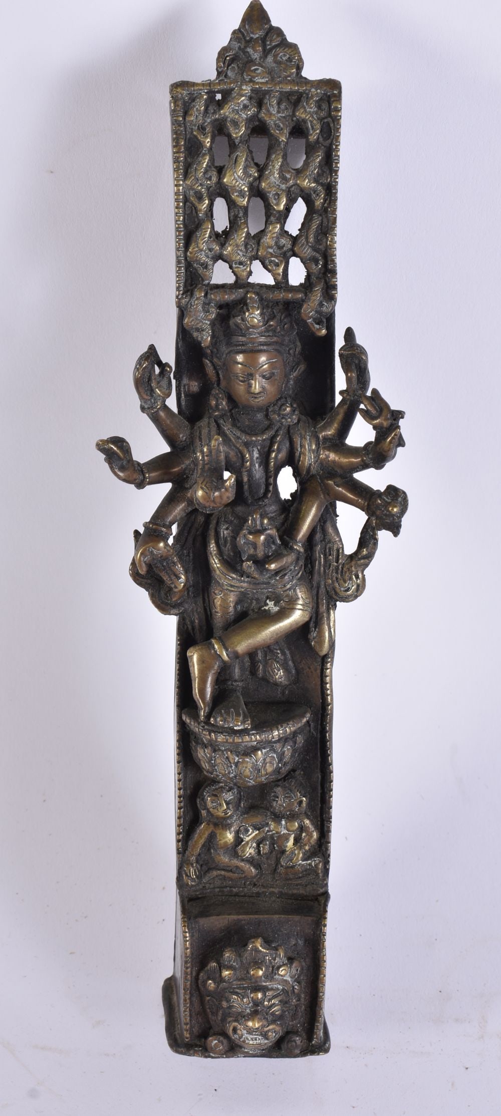 AN 18TH/19TH CENTURY TIBETAN BUDDHISTIC VOTIVE SHRINE. 23 cm x 6 cm. (1 of 9)