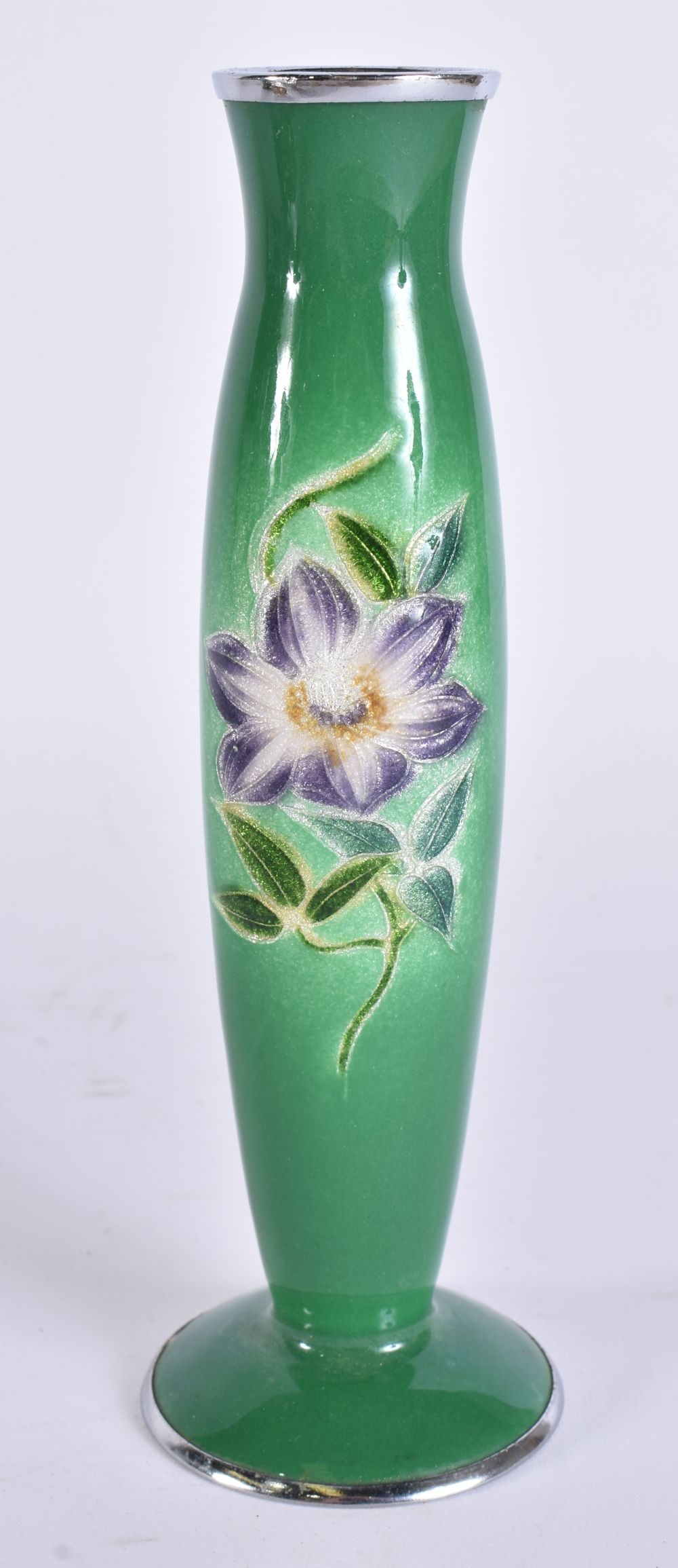 A JAPANESE ANDO CLOISONNE ENAMEL VASE. 19.5 cm high. (1 of 5)