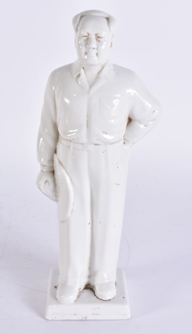 A CHINESE PORCELAIN FIGURE OF CHAIRMAN MAO. 28 cm high. (1 of 4)