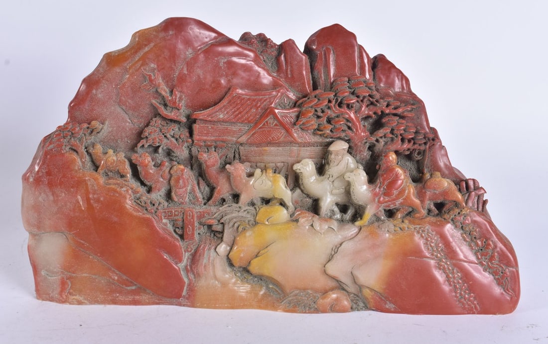A CHINESE SOAPSTONE TYPE BOULDER. 22 cm x 14 cm. (1 of 5)