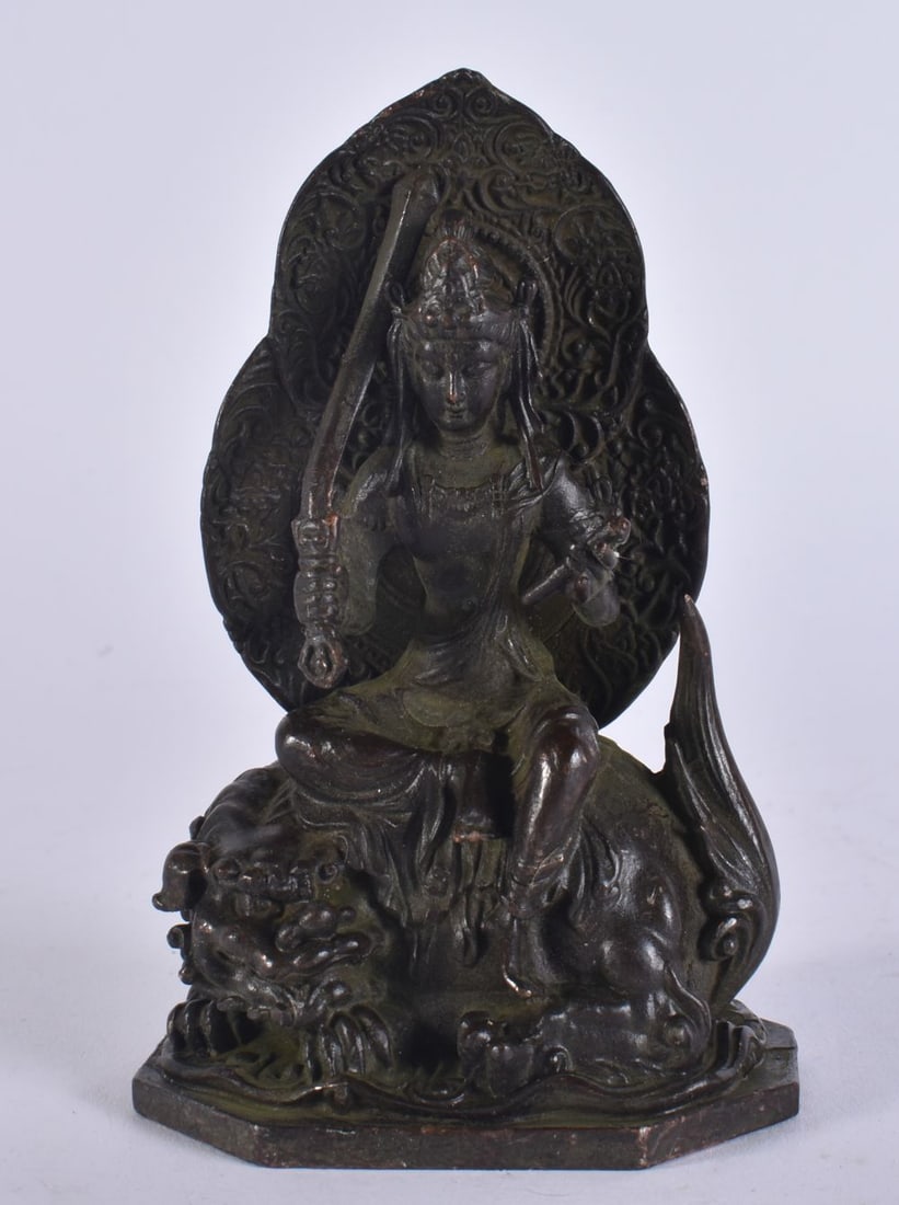 A JAPANESE BRONZE IMMORTAL. 12.5 cm high. (1 of 4)