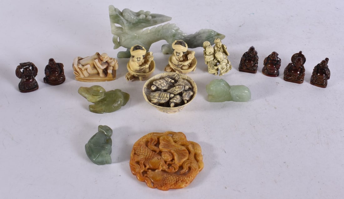 ASSORTED CHINESE COLLECTABLES and resin netsukes. (qty) (1 of 9)