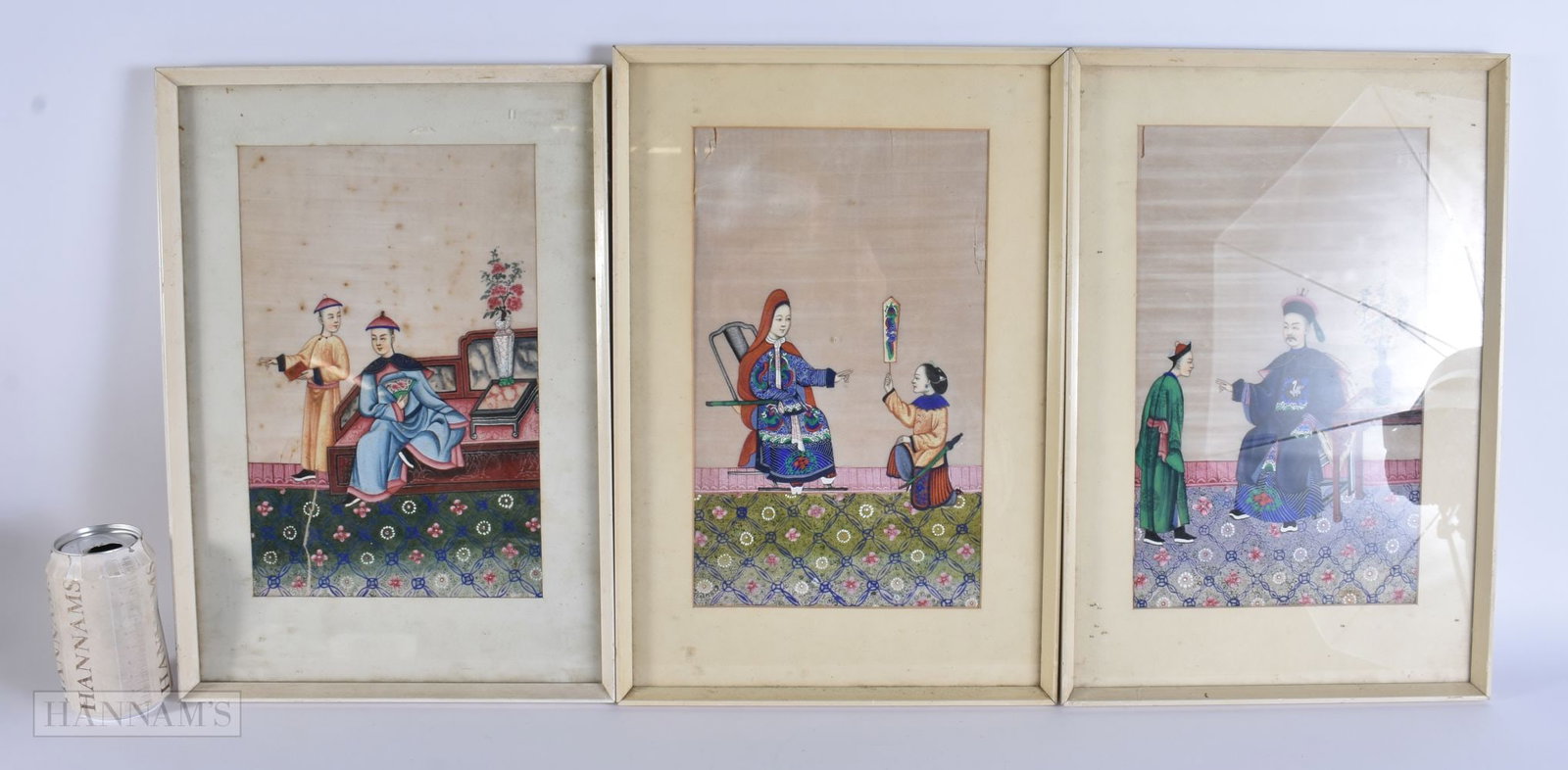 Chinese School (19th Century) 3 x Pith watercolours. 42 cm x 24, image 30 cm x 18 cm. (3) (1 of 11)