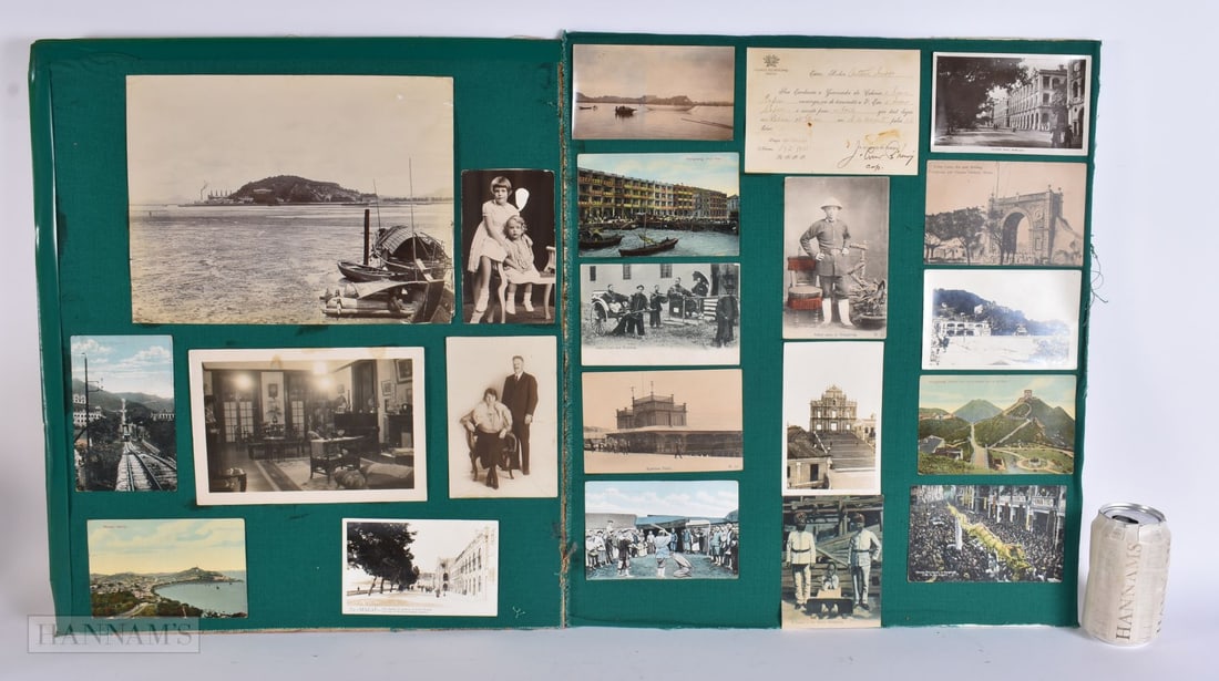TWO FRAMED DISPLAYS OF ORIENTAL AND OTHER PHOTOGRAPHS. 60 cm x 45 cm. (2) (1 of 9)