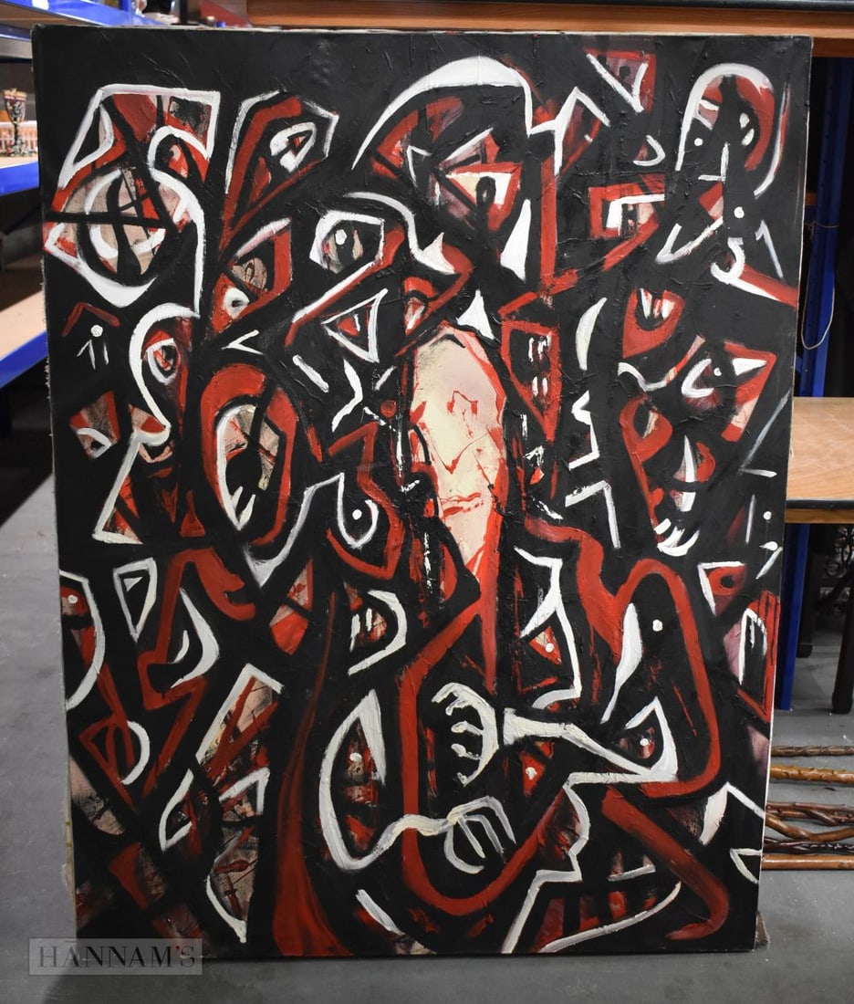 Attributed to Nejad Devrim (1923 - 1995) Turkish, Abstract, Large oil on canvas. 148 cm x 113 cm.: Attributed to Nejad Devrim (1923 - 1995) Turkish, Abstract, Large oil on canvas. 148 cm x 113 cm.