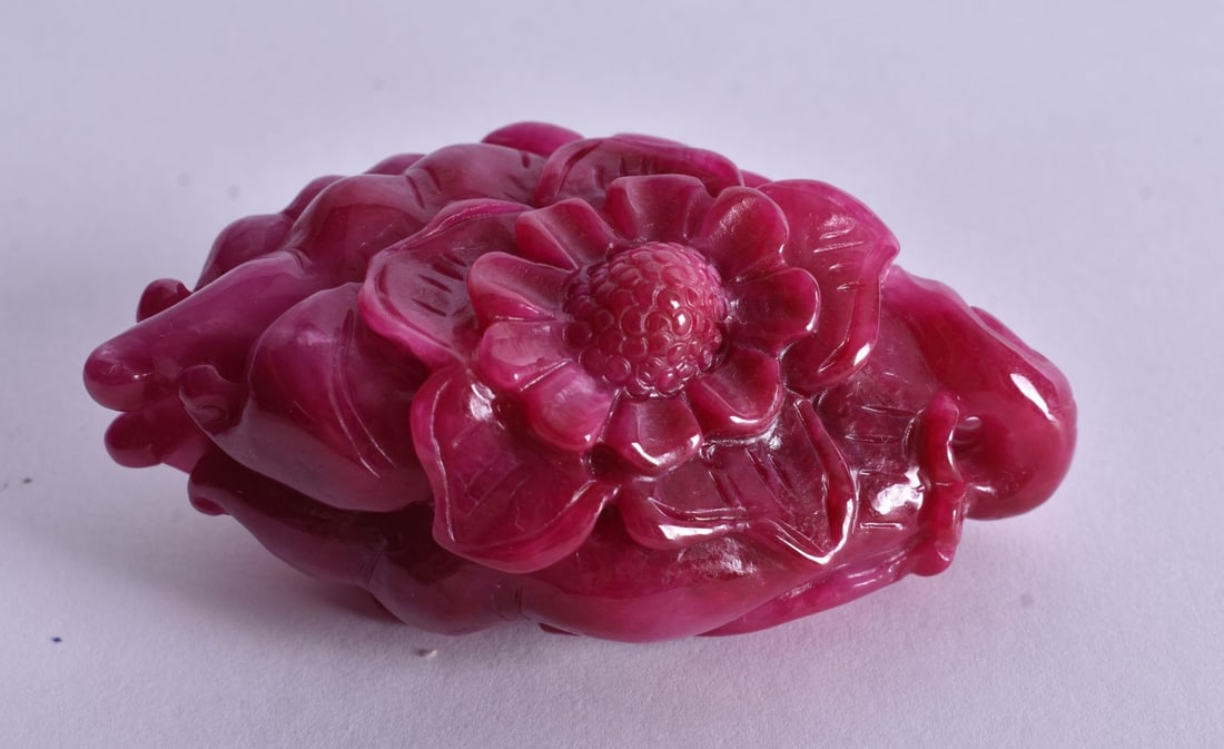 A Carved Pink Tourmaline Boulder. 7.9cm x 4.8cm x 3.3cm, weight 161.6g (1 of 4)