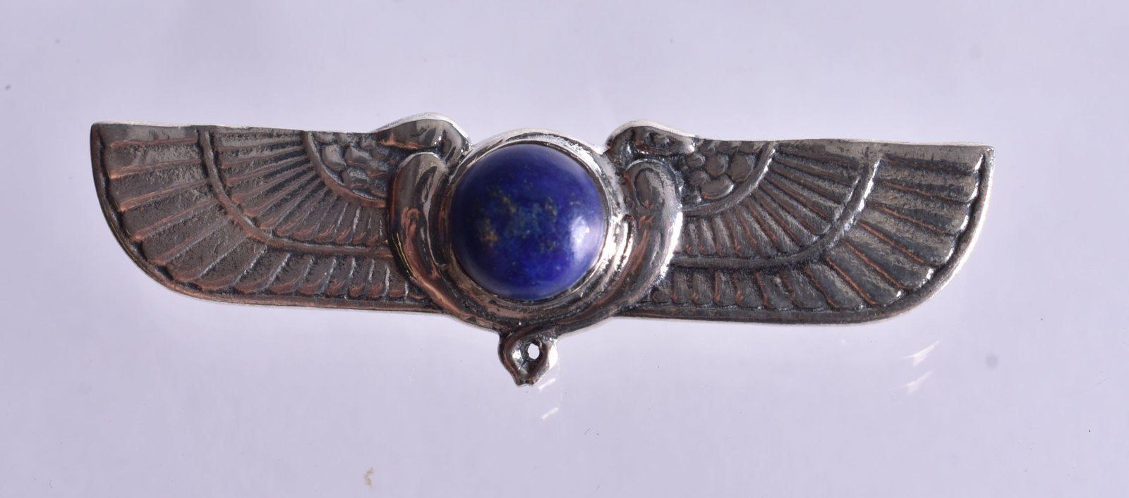 A Silver and Enamel Egyptian Revival Style Brooch. Stamped Sterling. 1.5cm x 4.9cm, weight 7.6g: A Silver and Enamel Egyptian Revival Style Brooch. Stamped Sterling. 1.5cm x 4.9cm, weight 7.6g