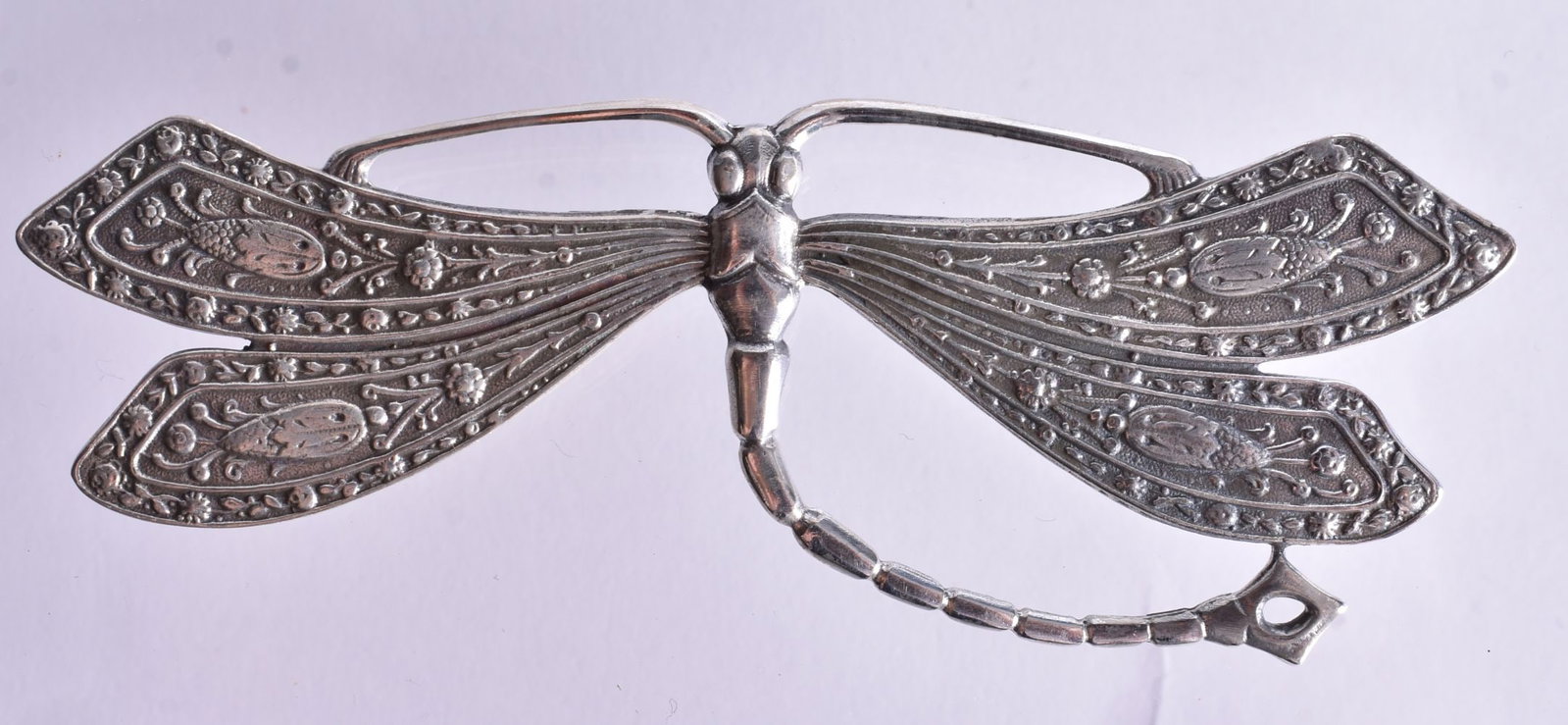 A Silver Dragonfly Brooch. Stamped Sterling. 9.7cm x 3.4cm, weight 21.1g: A Silver Dragonfly Brooch. Stamped Sterling. 9.7cm x 3.4cm, weight 21.1g