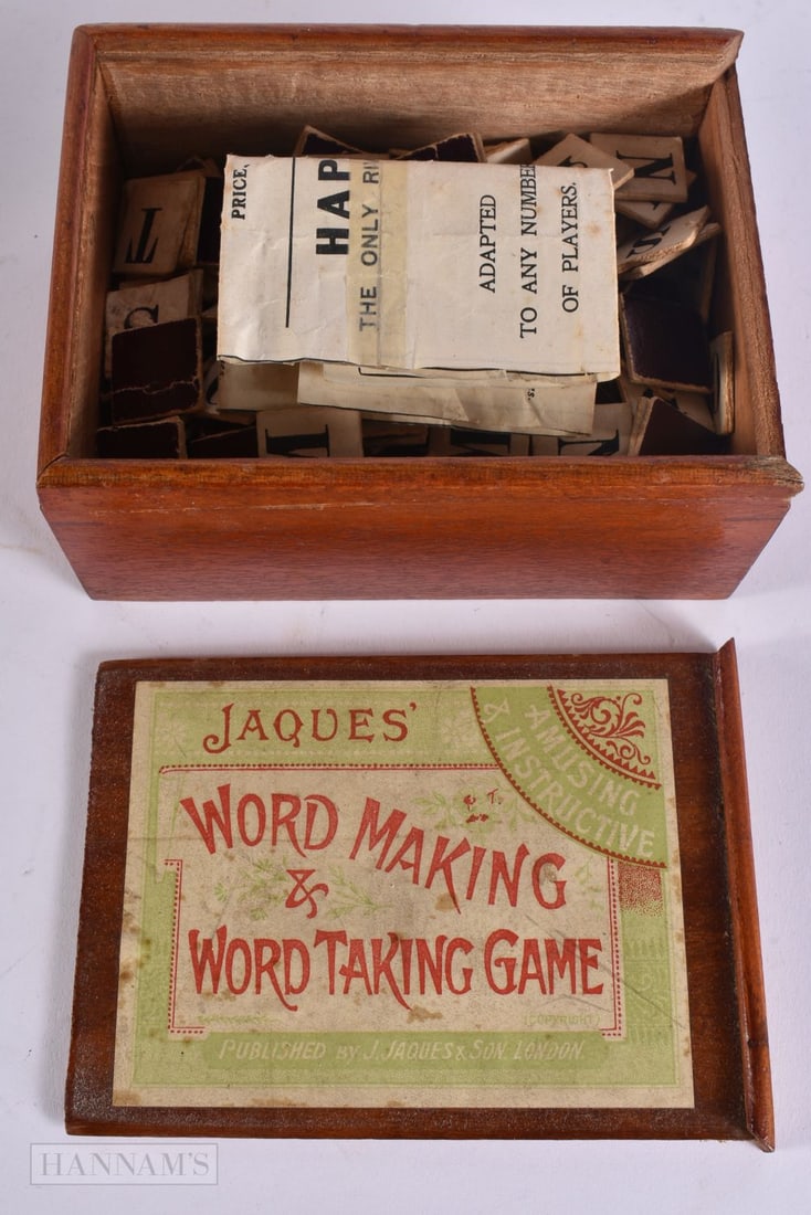 A JAQUES WORD MAKING GAME. 14 cm wide. (1 of 3)