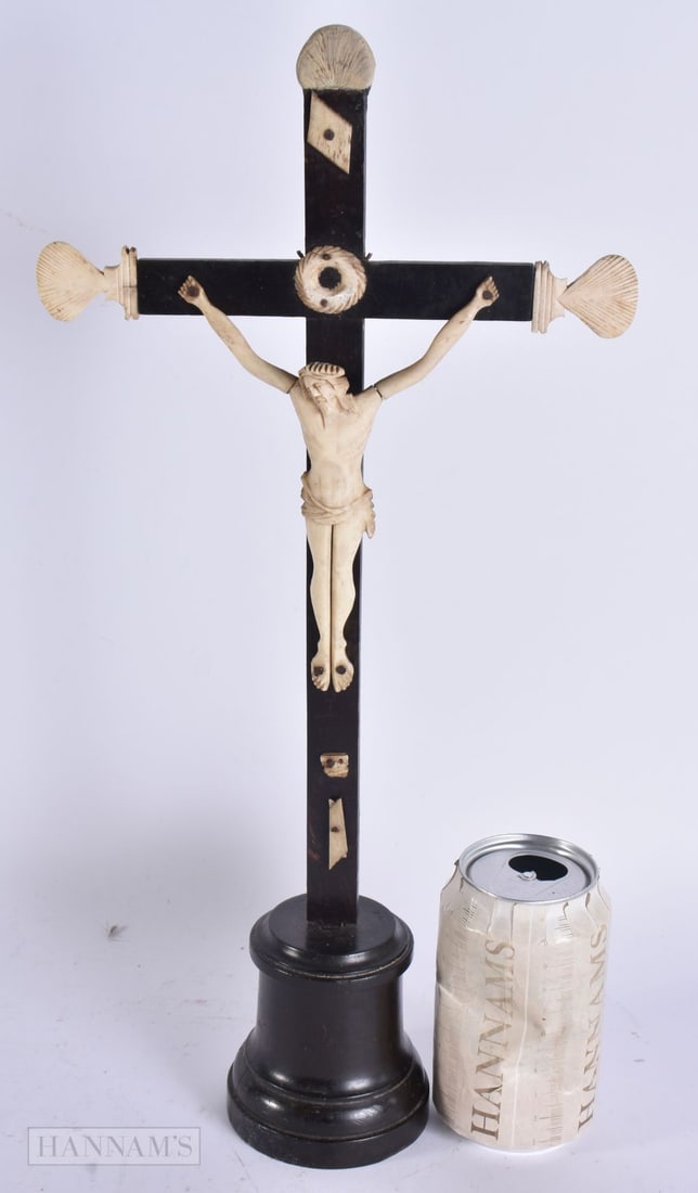 A 19TH CENTURY FRENCH NAPOLEONIC LAMB BONE CORPUS CHRISTI. 40 cm high.: A 19TH CENTURY FRENCH NAPOLEONIC LAMB BONE CORPUS CHRISTI. 40 cm high.
