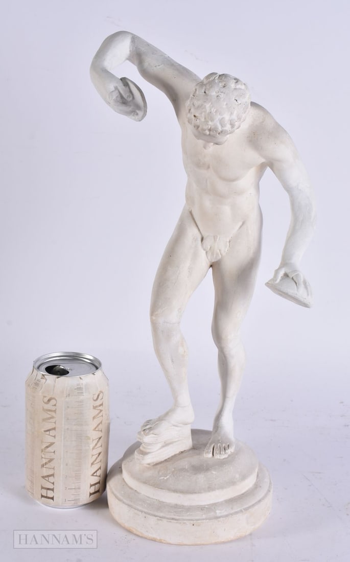A PLASTER FIGURE OF PAN. 37 cm high. (1 of 6)