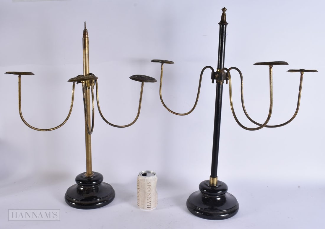 A MATCHED PAIR OF ANTIQUE HAT SHOP DISPLAY STANDS. 58 cm high. (1 of 5)