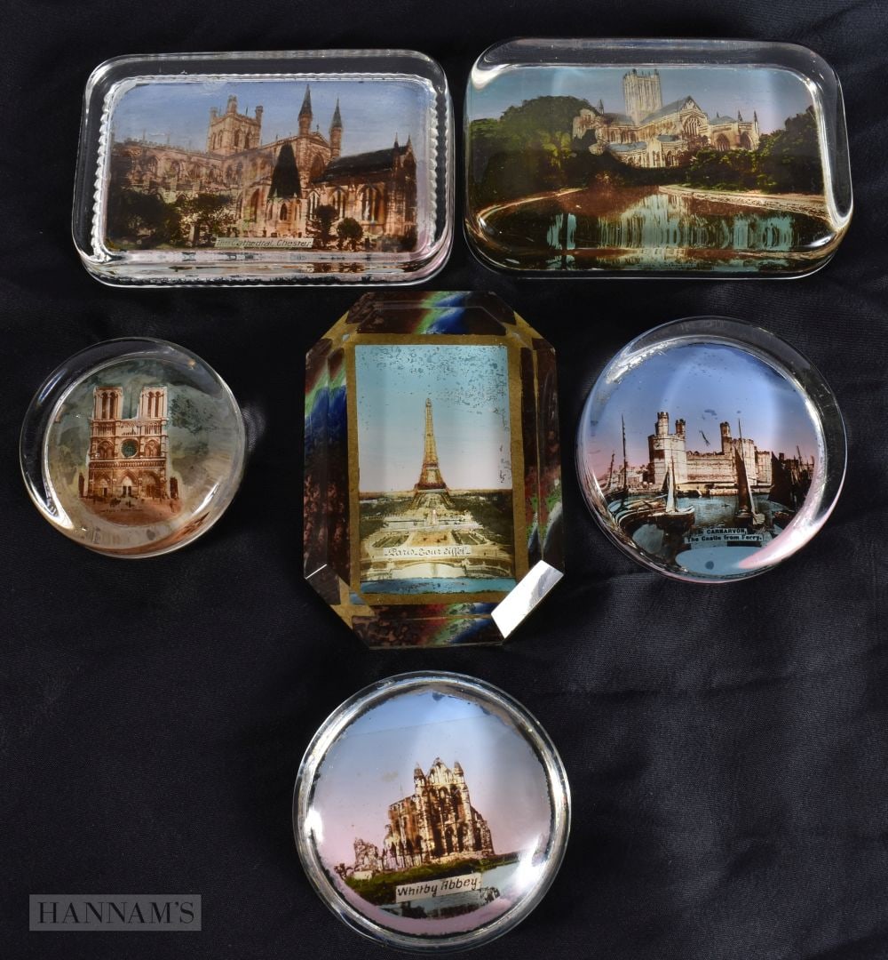 SIX EDWARDIAN GLASS PAPERWEIGHTS. Largest 10 cm wide. (6) (1 of 6)
