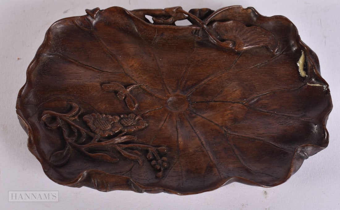 A FINE 17TH/18TH CENTURY CHINESE CARVED HUANGHUALI WOOD BRUSH WASHER Kangxi/Yongzheng. 12.75 cm x 8 (1 of 5)