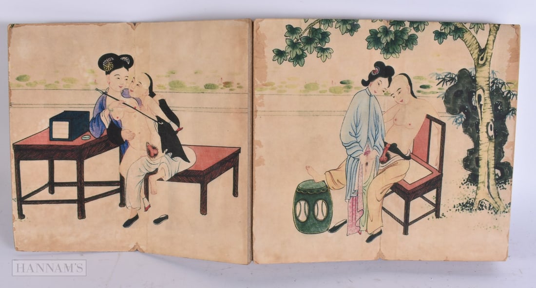 A CHINESE EROTIC BOOK depicting local scholar Dong 'The Orchard' Bingo Dong Elliott, modelled after (1 of 4)