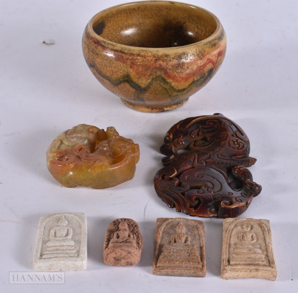 A CHINESE BOWL together with jades etc. (qty) (1 of 5)