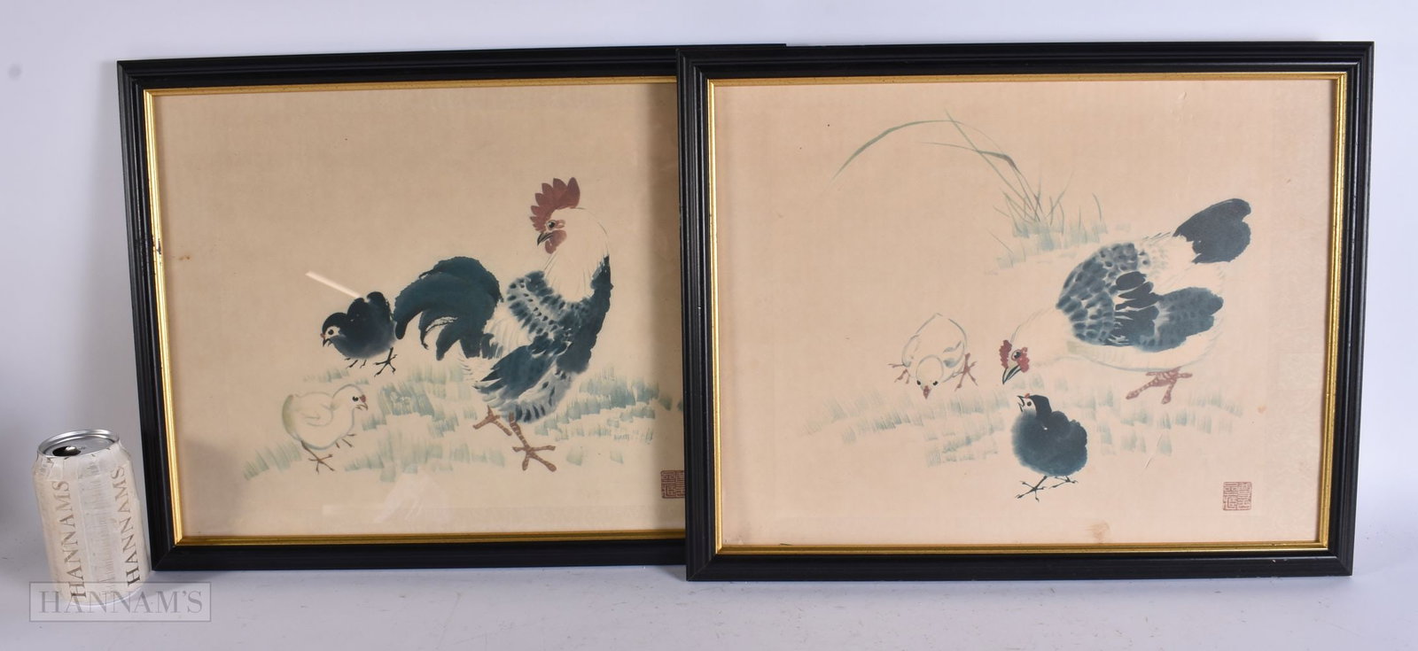 A PAIR OF CHINESE PICTURES. 46 cm x 36 cm. (1 of 10)