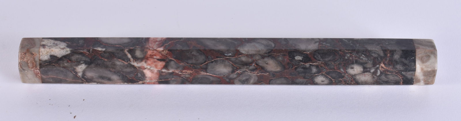 AN UNUSUAL EARLY 19TH CENTURY GRAND TOUR SPECIMEN STONE RULE. 19 cm long. (1 of 7)